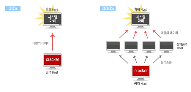 DoS와 DDoS 공격의 차이점